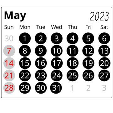 Calendar may 2023 vector hd images 2023 may calendar with circle flower ...