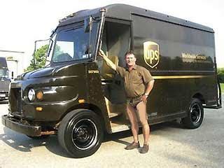 the-o-dot: UPS Delivery Guys Update Uniform With Brown Speedos For Warm Weather