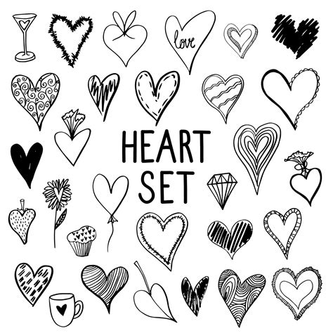 heart images clip art black  white