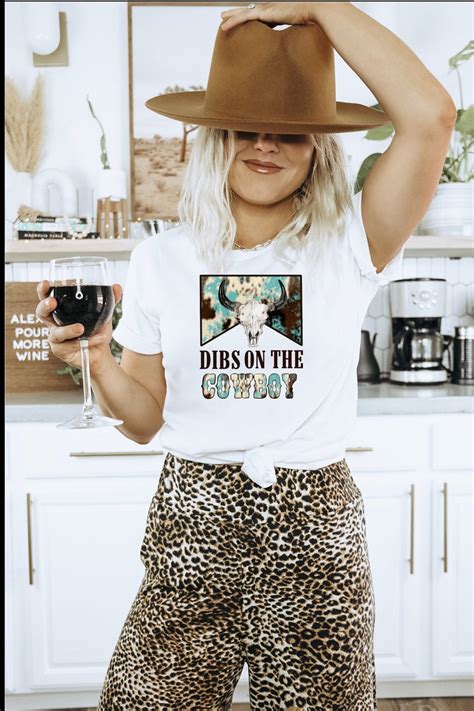 Western Leopard Tee Got Dibs On A Cowboy Rodeo Girl Tee Etsy