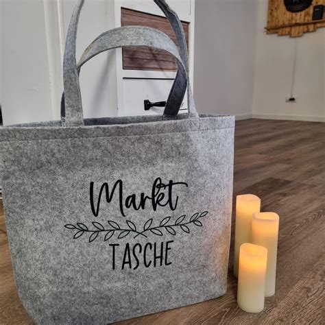 Filztasche Filzshopper Filz Spruch Mit Gl Ck Tragetasche Shopping