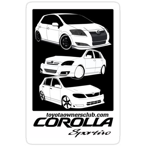 Corolla Toyota Owners Club Stickers By Zentari Redbubble