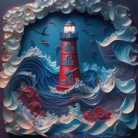 Lighthouse, paper quilling by JanaHart on DeviantArt