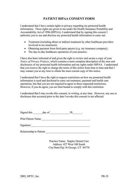 Free Fillable Hipaa Form Printable Forms Free Online