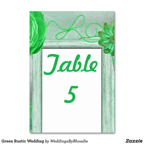 Green Rustic Wedding Table card Here is a green rustic wedding table ...