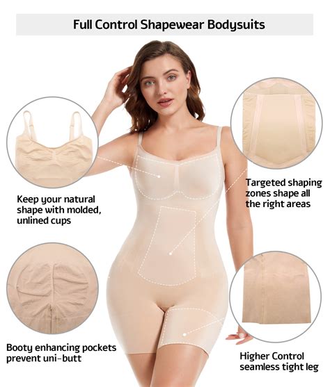 Shaperx Bodysuit For Women Tummy Control Shapewear Mid Thigh Seamless Full Body Shapersz6224