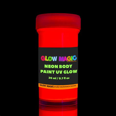 GLOW MAGIC Neon UV Body Paint Set 8 X 20ml Black Light Make Up