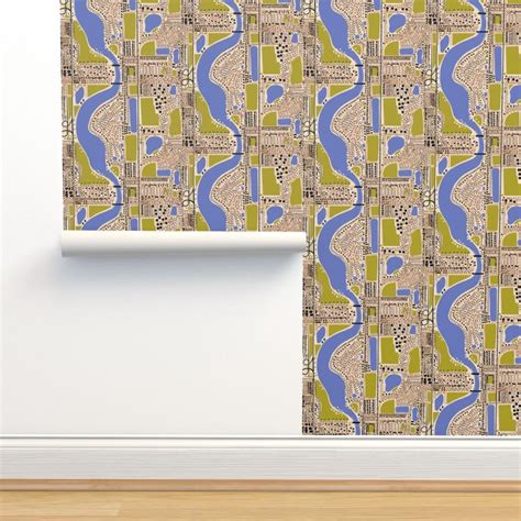 Generic Map River City Wallpaper Spoonflower