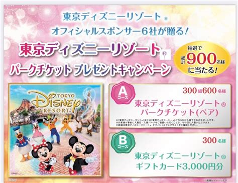 計8口で終了東京ディズニーリゾートパークチケット（ペア）プレゼントキャンペーン ゆりままのゆるりと懸賞日記