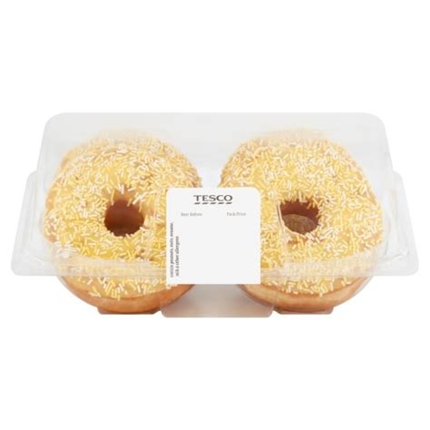 Tesco Easter Iced Ring Doughnuts 4 Pack Tesco Groceries