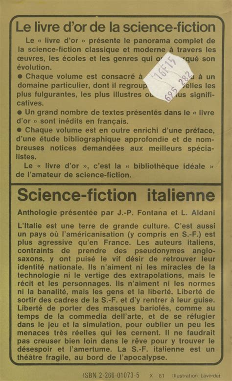 Le Livre D Or De La Science Fiction Science Fiction Italienne