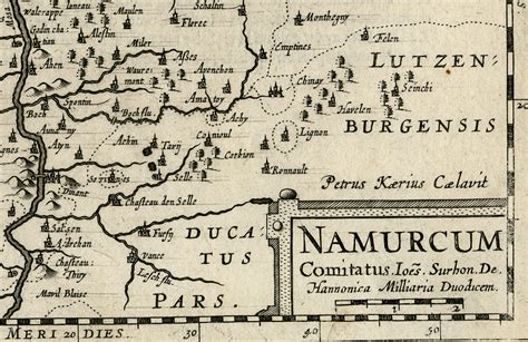 Antique Map The Province Of Namurcum Or Namur In Belgium Hondius