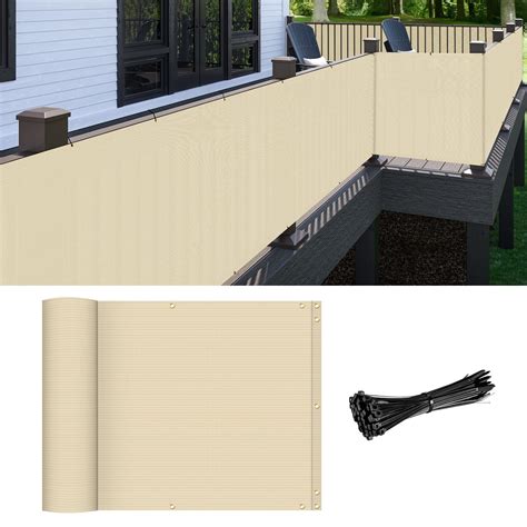 Snapklik Patio Balcony Privacy Screen Beige 2 5 X 25 Screen Mesh