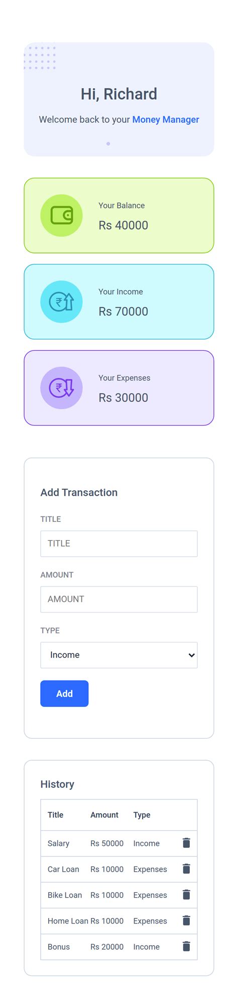 Github Manirathnamkuruma Reactjs Moneymanager