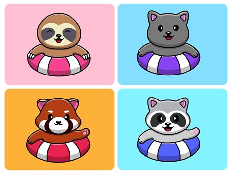 Cute Animal Swimming by Moksha Design Labs on Dribbble