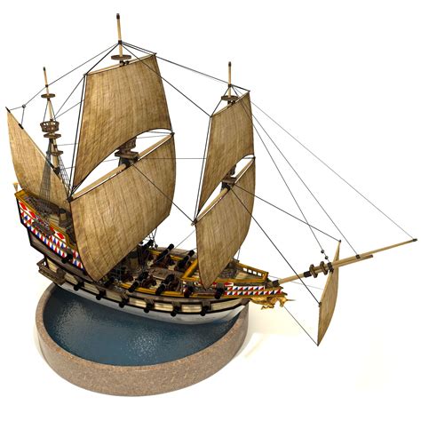 Galleon Black Pearl Pirate Ship D Model Blend Obj Unknown