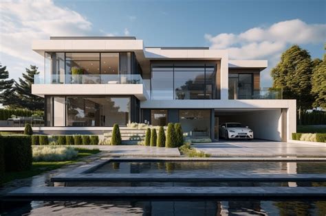 A modern minimalist beautiful house generated Ai | Premium AI-generated ...