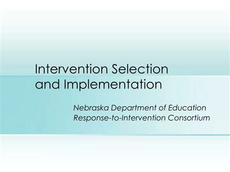 Ppt Intervention Selection And Implementation Powerpoint Presentation