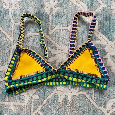 Kiini Swim Womens Crochet Bikini Medium Multicolor Swim Poshmark