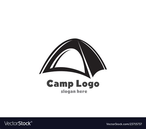 Tent camp black logo Royalty Free Vector Image