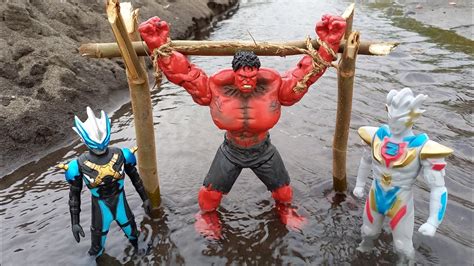 HULK MERAH DI IKAT ULTRAMAN TIGA DAN ULTRAMAN PUMA DI PENJARA VENOM DAN