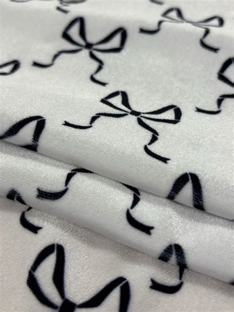 Bow Print Velvet – Shavali Fabric