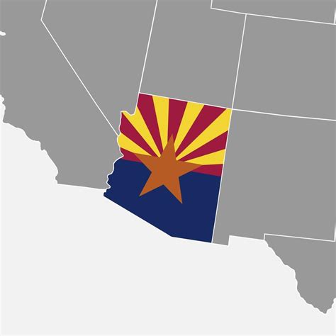 Arizona State Map With Flag Vector Illustration 17395903 Vector Art At Vecteezy