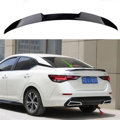 Abs Carbon Look Gloss Black White Rear Lip Spoiler Trunk Wing For