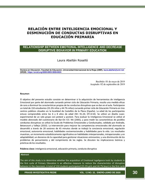 Dialnet Relacion Entre Inteligencia Emocional YDisminucion De Co