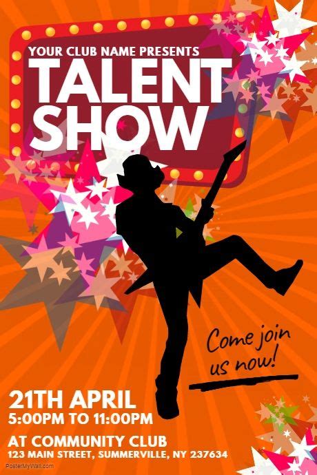 Talent Show Poster | Talent show, Poster template, Poster template free