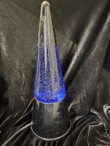 Vintage Lava Lite Black Motion Glitter Lamp Starlight Base Blue Wizard