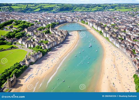 Aerial Photo Of The Town Centre Of Scarborough In East Yorkshire In The