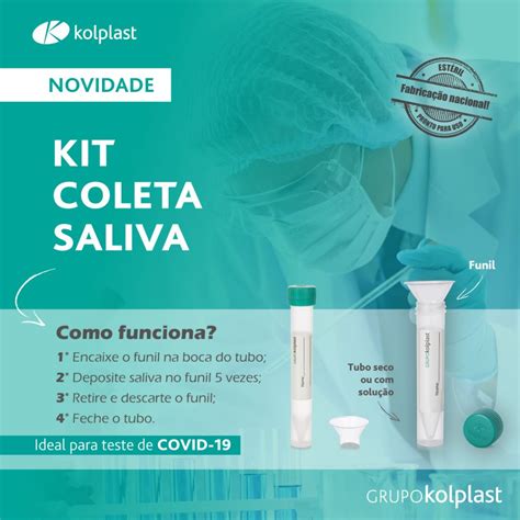 Kit Saliva Kolplast Para Exame De Rt Pcr Para Covid Laes Haes