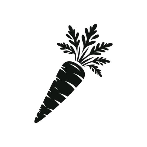 Premium Vector Silhouette Of Carrot And Black Color On A White Background