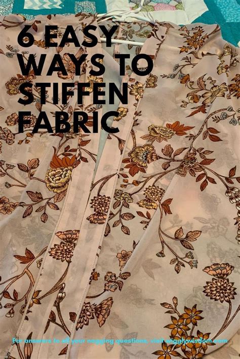 Easy Ways To Stiffen Fabric Fabric Spray Fabric Stiffener Diy Fabric