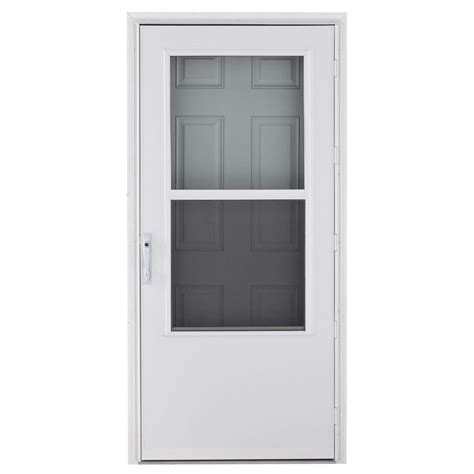 Larson 36 In X 81 In White Mid View Wood Core Storm Door Proarb