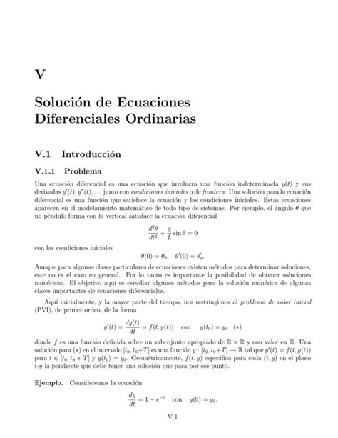 V Soluci N De Ecuaciones Diferenciales Ordinarias