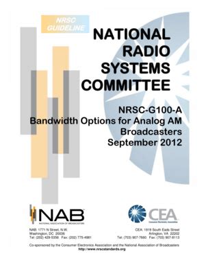 Fillable Online Nrscstandards Bandwidth Options For Analog AM