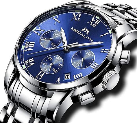 Herren Edelstahl Uhren Männer Chronograph Luxus Design Wasserdicht