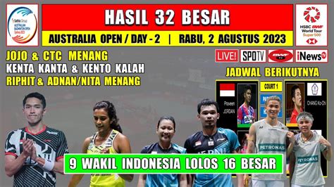 Hasil Australia Open 2023 Hari Ini Day 2 R32 JOJO Menang KENTO