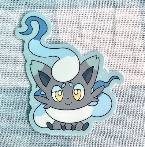 Hisuian Zorua And Shiny Hisuian Zorua Vinyl Sticker I Etsy Canada