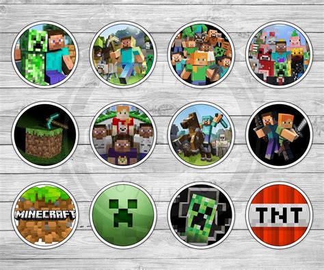 Printable Minecraft Cupcake Toppers Minecraft Birthday Party Supplies