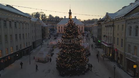 Tartu Estonia Christmas Market Festive Street Decorations A Vibrant