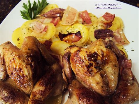 Codornices Al Horno Con Patatas Y Bacon ¡¡a Cocinear Recetas