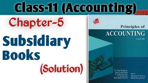 Subsidiary Books Class 11 Full Soultion Asmita S Publication Accounting Book Youtube