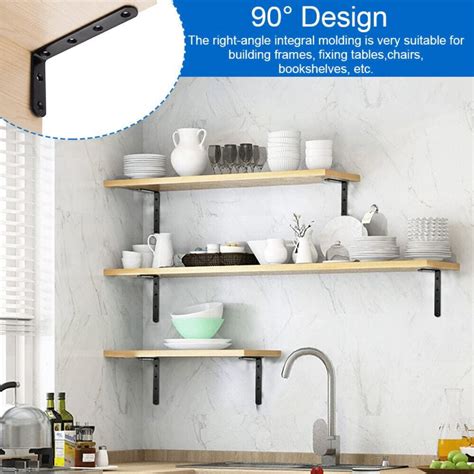 4X Heavy Duty Cast Iron Wall Mounted L Shaped Angle Shelf Metal Bracket