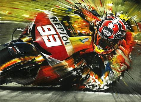 Marc MÁrquez Repsol Honda Rc213v Motogp 2013 Original Oil Painting On