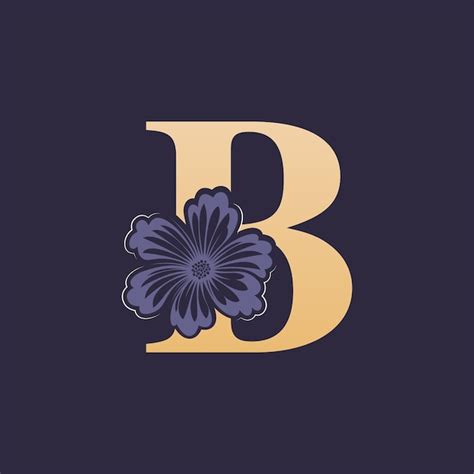 Le Logo De L Alphabet Floral B Avec La Lettre Initiale De La Fleur B