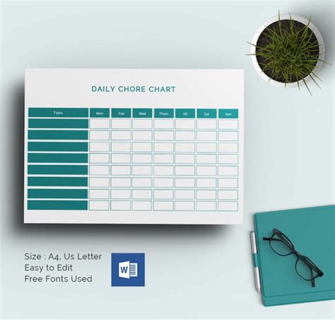 30 Weekly Chore Chart Templates Doc Excel Free And Premium Templates