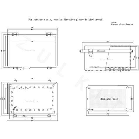 Zulkit Junction Box Ip Waterproof Electrical Box Hinged Cover